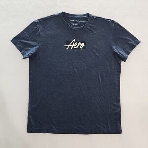 Aeropostale Shirt Tshirt Mens Large Blue Short Sleeve Crew Neck AERO